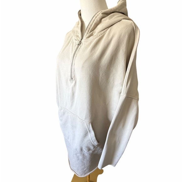 All Saints Xondo Cream Long Sleeve Zip-Up Hoodie Dress Sz Small - Picture 3 of 13